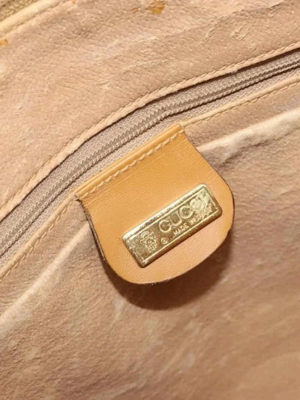 GUCCI Micro GG Supreme Web Sherry Line Bag PVC Beige 001 115 0918 Auth BA10601 - Picture 11 of 16